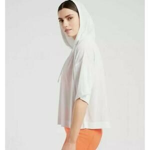 Women's Athleta Vapor Sheer Hooded Tee Top Cover-up M Medium Relaxed